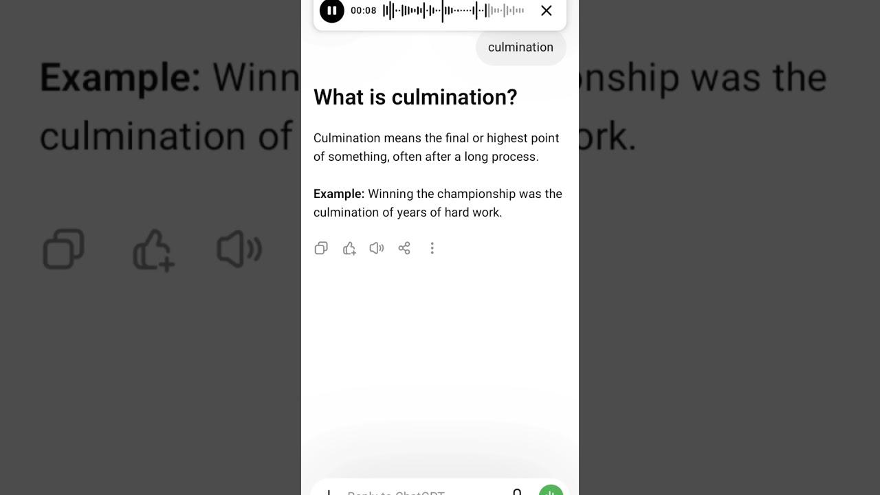 What is culmination?