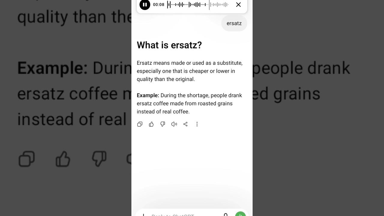 What is ersatz?