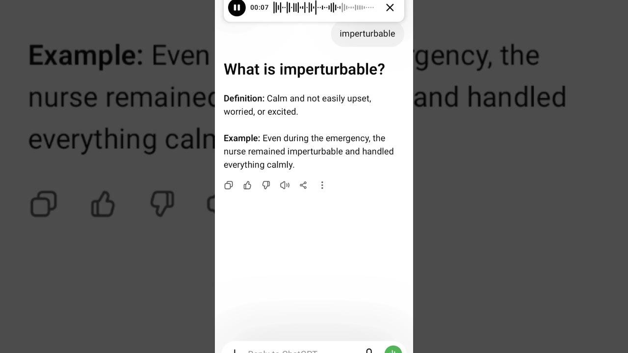 What is imperturbable?