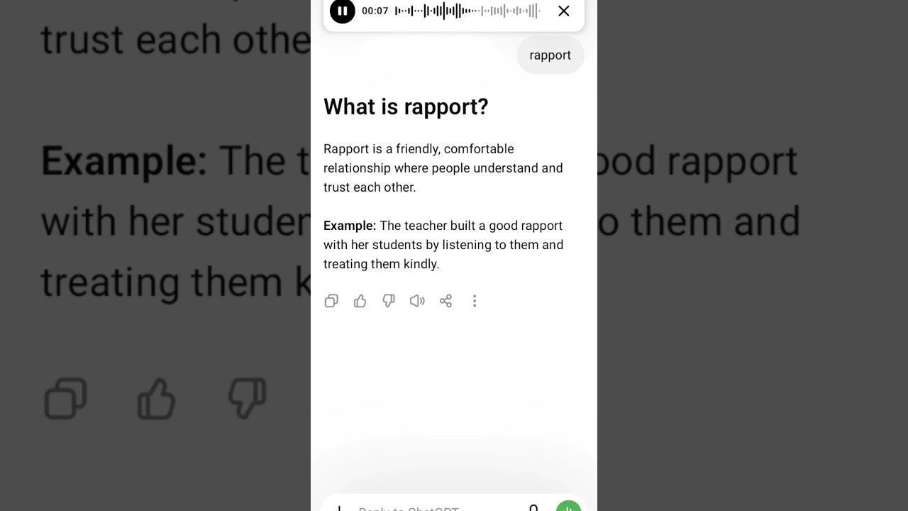 What is rapport?