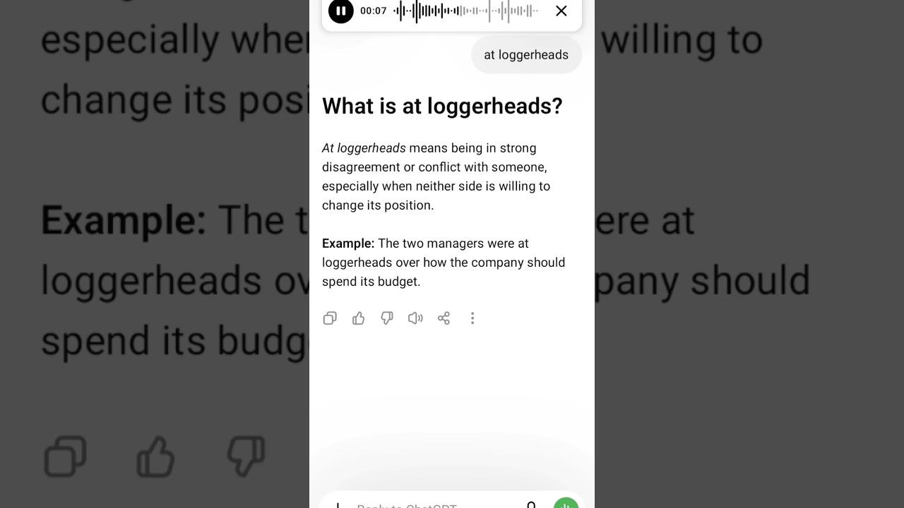 What is at loggerheads?