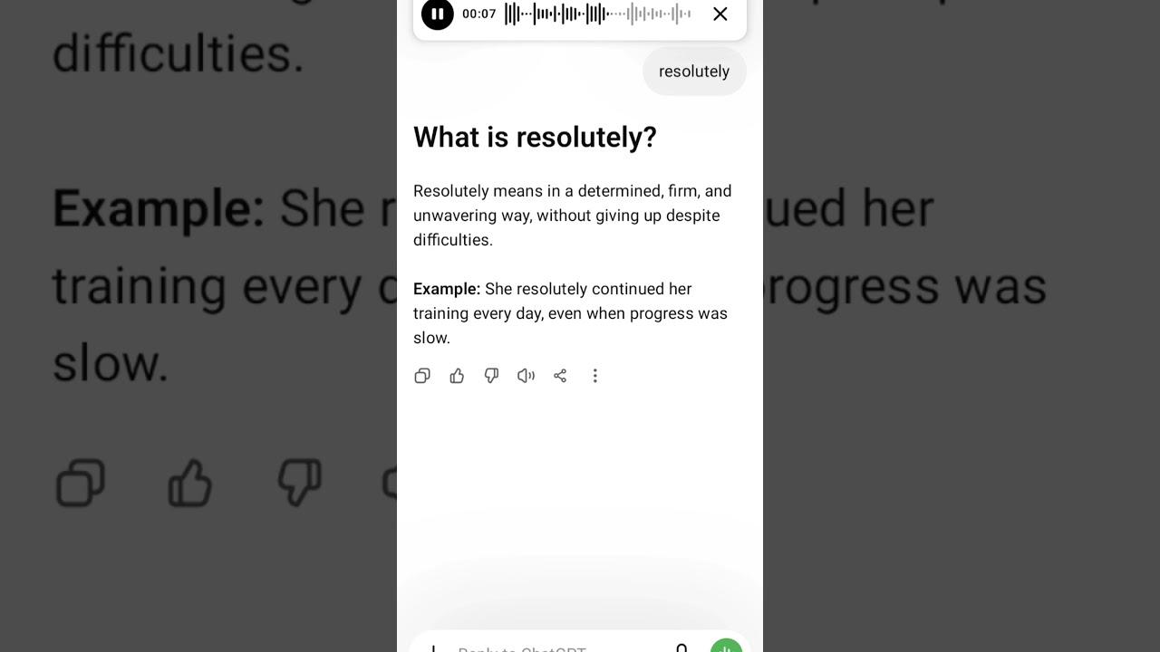 What is resolutely?