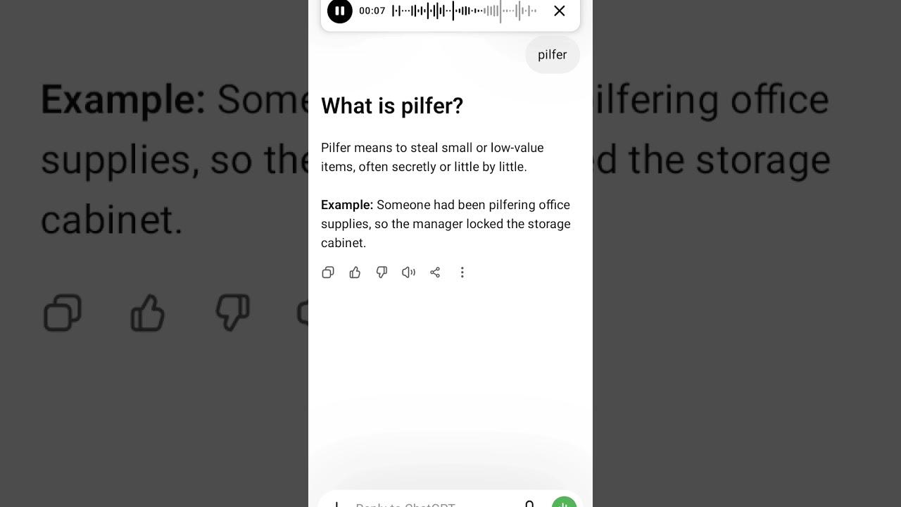 What is pilfer?
