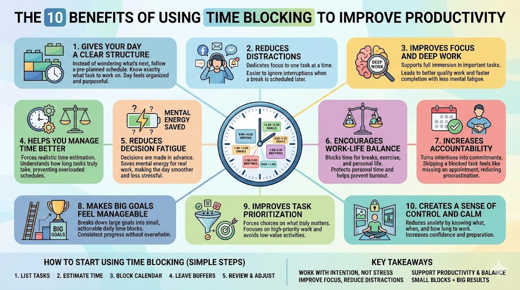 The 10 Benefits of Using Time Blocking to Improve&nbsp;Productivity